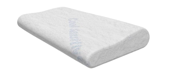 Front Right Side View Of The Eurolux Cervical Pillow Shown At An Angle
