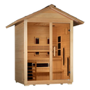 Front Right Side View Of The Golden Designs Carinthia 3-Person Hybrid Outdoor Sauna | GDI-8123-01