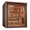 Front Right Side View Of The Golden Designs Drammen 3-Person Outdoor Sauna | GDI-8203-01
