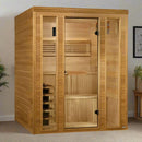 Front Right Side View Of The Golden Designs Engelberg 6-Person Indoor Sauna | GDI-7030-01 Shown In An Indoor Setting
