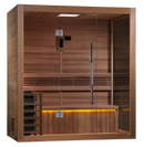 Front Right Side View Of The Golden Designs Forssa 3-Person Indoor Sauna | GDI-7203-01