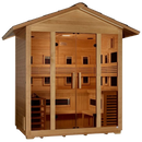 Front Right Side View Of The Golden Designs Gargellen 5-Person Hybrid Outdoor Sauna | GDI‐8125‐01