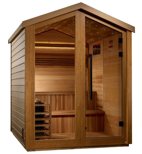 Front Right Side View Of The Golden Designs Kaarina 6-Person Outdoor Sauna | GDI-8506-01