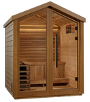 Front Right Side View Of The Golden Designs Savonlinna 3-Person Outdoor Sauna | GDI-8503-01