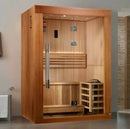 Front Right Side View Of The Golden Designs Sundsvall 2-Person Indoor Sauna | GDI-7289-02 Shown In A Home Setting