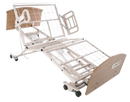 Front Right Side View Of The Graham Field Matrix 6200 Hi-Low Hospital Homecare Bed Shown In The Cardiac Chair Position With Side Rails