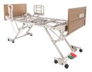 Front Right Side View Of The Graham Field Zenith 7200 APS Hi-Lo Hospital Homecare Bed Shown In The Elevated Flat Position