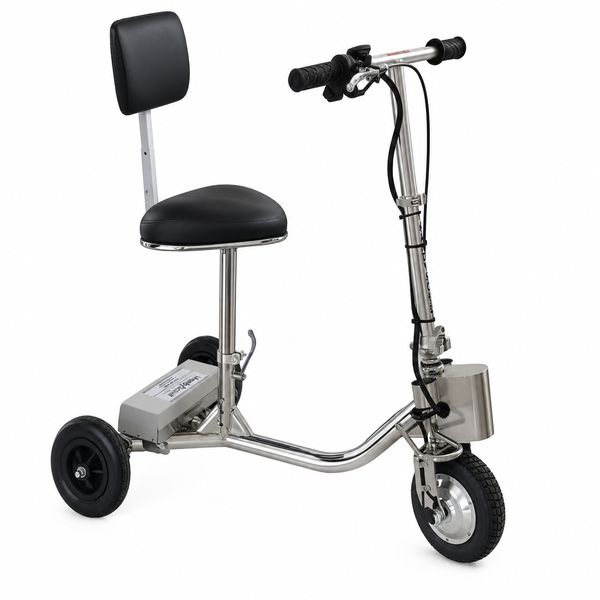 Front Right Side View Of The HandyScoot Lightweight Travel Mobility Scooter