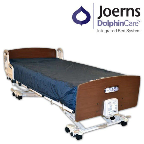 Front Right Side View Of The Joerns DolphinCare™ Integrated Fluid Immersion Simulation Complete Bed System Shown With Joerns DolphinCare Integrated Bed System Text