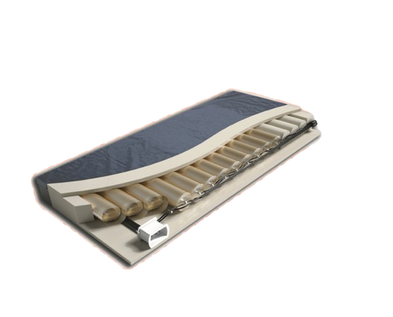Front Right Side View Of The Joerns P.R.O. Matt Plus Alternating Pressure Mattress System for Bedsores Shown Without Control Unit