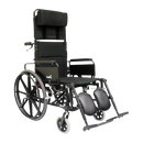 Front Right Side View Of The Karman KM-5000 Reclining Wheelchair In The Seated Position