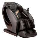 Front Right Side View Of The Kyota Hatsumei M900 AI 4D Massage Chair In Dark Brown Color