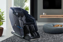 Front Right Side View Of The Kyota Kizuna M688 Massage Chair Shown In Black Color In An Indoor Setting