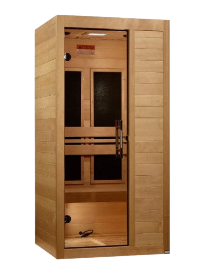Front Right Side View Of The Maxxus 1-Person S-Line Low EMF FAR Infrared Indoor Sauna | MX-S106-01