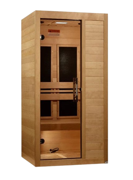 Front Right Side View Of The Maxxus 1-Person S-Line Ultra Low EMF FAR Infrared Indoor Sauna | MX-S106-01-ULEMF