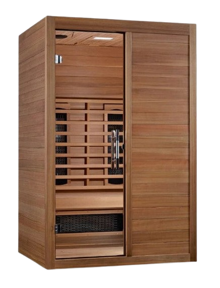 Front Right Side View Of The Maxxus 2-Person S-Line Full Spectrum Infrared Indoor Sauna | MX-S206-01-FS-PC