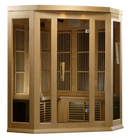 Front Right Side View Of The Maxxus 3-Person Low EMF FAR Infrared Corner Indoor Sauna | MX-K356-01