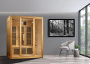 Front Right Side View Of The Maxxus Bellevue 3-Person Low EMF FAR Infrared Indoor Sauna | MX-J306-01 Shown In An Indoor Setting