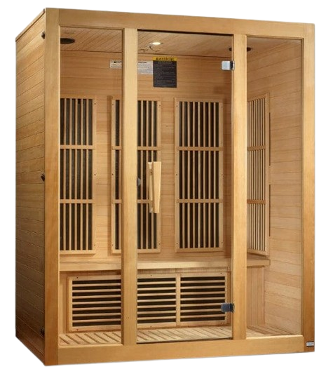 Front Right Side View Of The Maxxus Bellevue 3-Person Near Zero EMF FAR Infrared Indoor Sauna | MX-J306-01-ZF