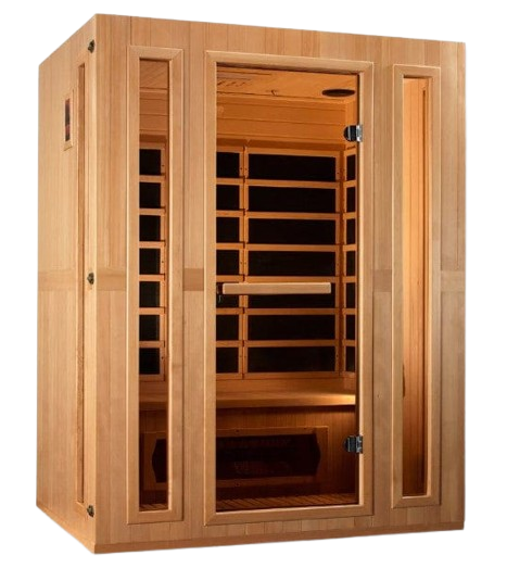 Front Right Side View Of The Maxxus Trinity 3-Person Low EMF FAR Infrared Indoor Sauna | MX‐LS3‐01