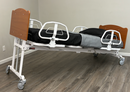 Front Right Side View Of The Med Mizer EX8000 Bariatric Adjustable Bed Shown In The Trendelenburg Position