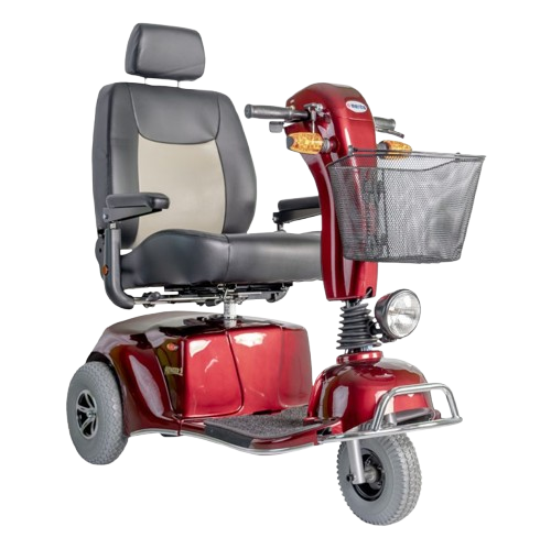 Vista frontal derecha del scooter de movilidad Merits Pioneer 9