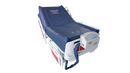 Front Right Side View Of The ObboMed OB-2600 Advanced Low Air Loss Alternating Pressure Mattress Shown In The Chair Position