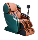 Front Right Side View Of The Ogawa Master Drive AI 2.0 Massage Chair | OG-8801 Shown In The Upright Chair Position In The Emerald And Cappuccino Color