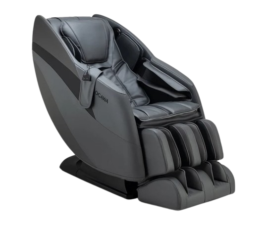 Front Right Side View Of The Ogawa Refresh 3D Massage Chair | OG5600 Shown In The Upright Position With The Gray And Gray Color