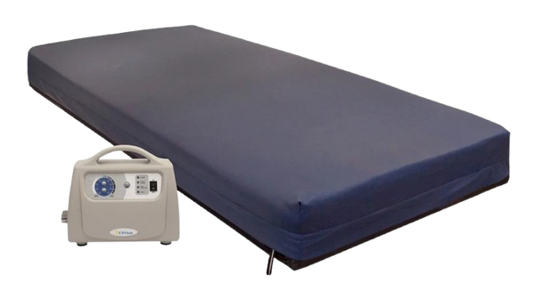 Front Right Side View Of The Prius Ultra Convertible Self-Adjusting Alternating Pressure Mattress System With Control Unit 