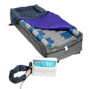 Front Right Side View Of The Proactive Medical Protekt Aire 7000 Alternating Pressure Mattress System Shown With Control Unit Attached And Cover Slightly Removed