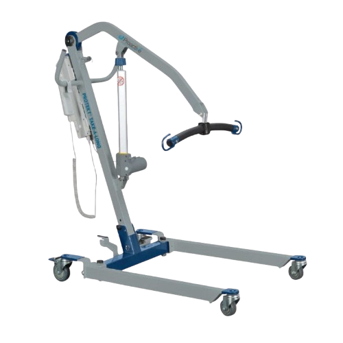 Front Right Side View Of The Proactive Medical Protekt Take-A-Long Folding Power Patient Lift