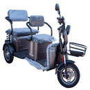 Front Right Side View Of The Pushpak Motors- Pushpak 7000 Two-Person Electric Scooter Shown In The Gray Color