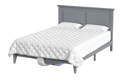 Front Right Side View Of The Rize Home Smart Duvet On Gray Bedframe 