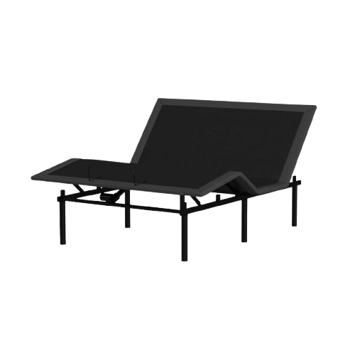Front Right Side View Of The Rize Tranquility II Adjustable Bed Shown In The Leg And Head Articulated Position