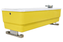 Front Right Side View Of The TR Equipment Bathtub Comfortline Bath System Shown In The Yellow Cover Color