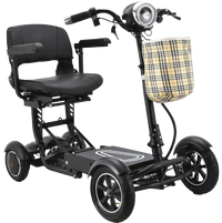 Front Right View Of The Bangeran Dragon EX Mobility Scooter Shown In Black Color