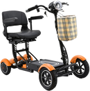 Front Right View Of The Bangeran Dragon EX Mobility Scooter Shown In Orange Color