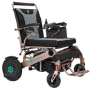 Front Right View Of The Bangeran Mammoth EX Electric Wheelchair Shown With Brown And Teal Color
