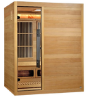 Front Right View Of The Golden Designs Soria 3-Person Full Spectrum EMF Hybrid Indoor Sauna | GDI-8330-01