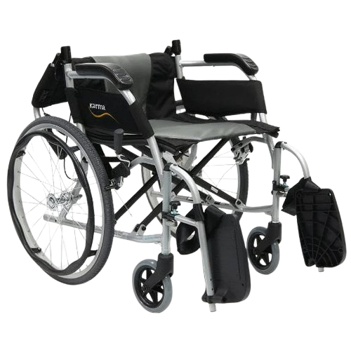 Front Right View Of The Karman Ergo Flight Wheelchair With Back Section Adjusted Down