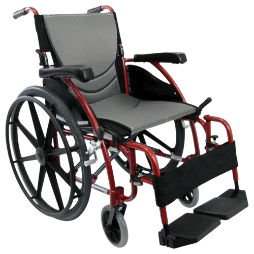 Front Right View Of The Karman S-Ergo 115 Wheelchair Shown With Red Frame