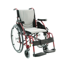 Front Right View Of The Karman S-Ergo 125 Wheelchair Shown With Gray Cushions And Red Frame