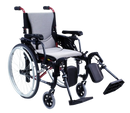 Front Right View Of The Karman S-Ergo 305 Wheelchair Shown With Rose Red Frame And Elevating Leg Rests