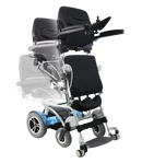 Front Right View Of The Karman XO-202 Power Standing Wheelchair Shown Transitioning From The Seat Position To The Standing Position