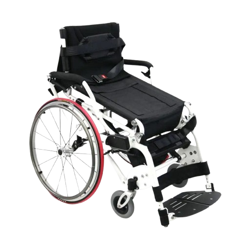 Front Right View Of The Karman XO-55 Horizon Standing Wheelchair In The Seated Position