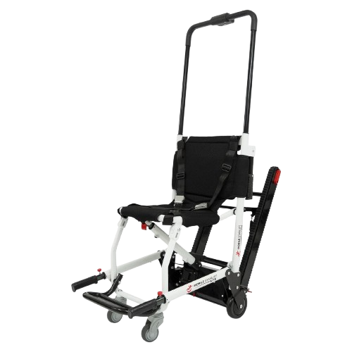 Front Right View Of The LITE Mobile Stairlift Shown With The Handlebar In The Extended Position