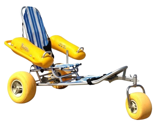 Front View Of The AccessRec WaterWheels Floating Beach Wheelchair Right Side