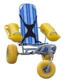 Front View Of The AccessRec WaterWheels Floating Beach Wheelchair