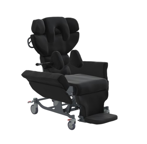 Front View Of The Accora Configura Advance Comfort Chair Shown With Profiled Headrest External Lateral Supports And Dropdown Armrests